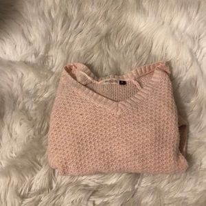 SO pink V-neck  sweater
